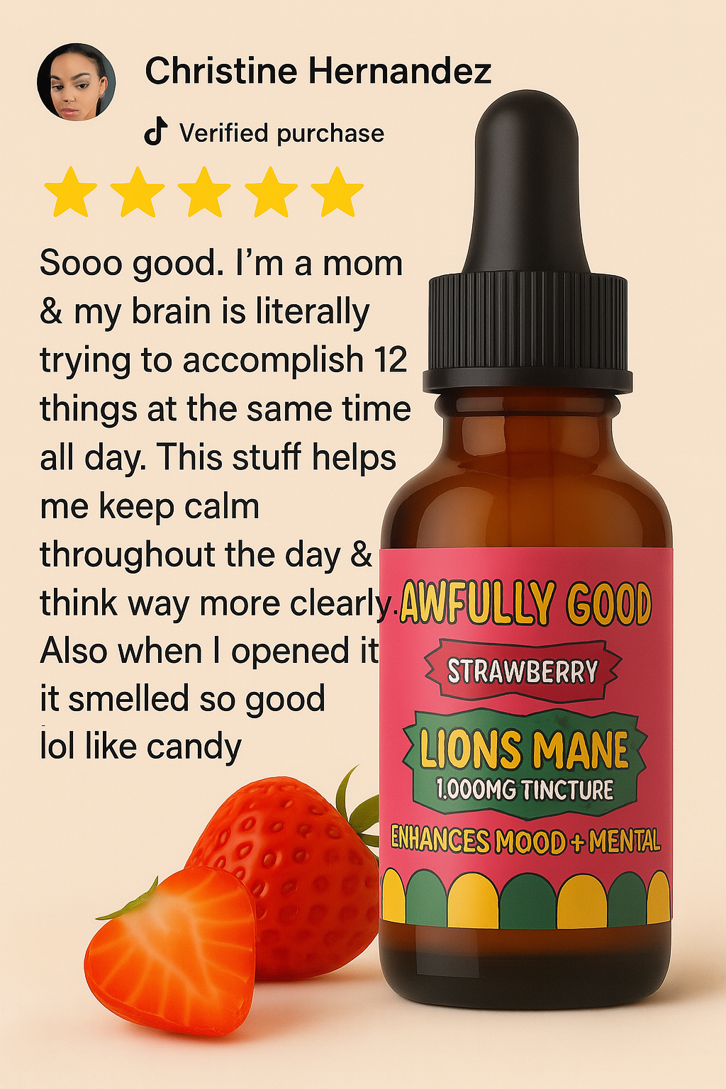 Lion's Mane Tincture - Strawberry